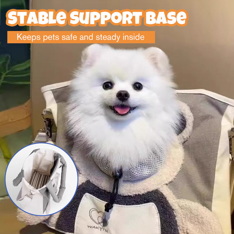 Bear-Y Canvas Pet Carrier — Small Dog and Cat Bag with Open-Top Design