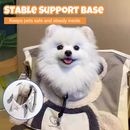 Bear-Y Canvas Pet Carrier — Small Dog and Cat Bag with Open-Top Design