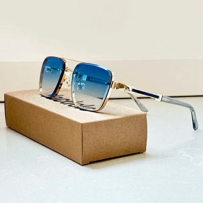 Kaelen — Gold Titanium Retro Sunglasses with UV400 Protection