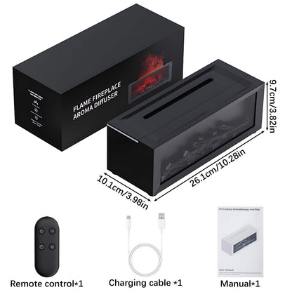 Veloira Flame Diffuser — ultraääninen aromadiffuuseri LED-takkatehosteella