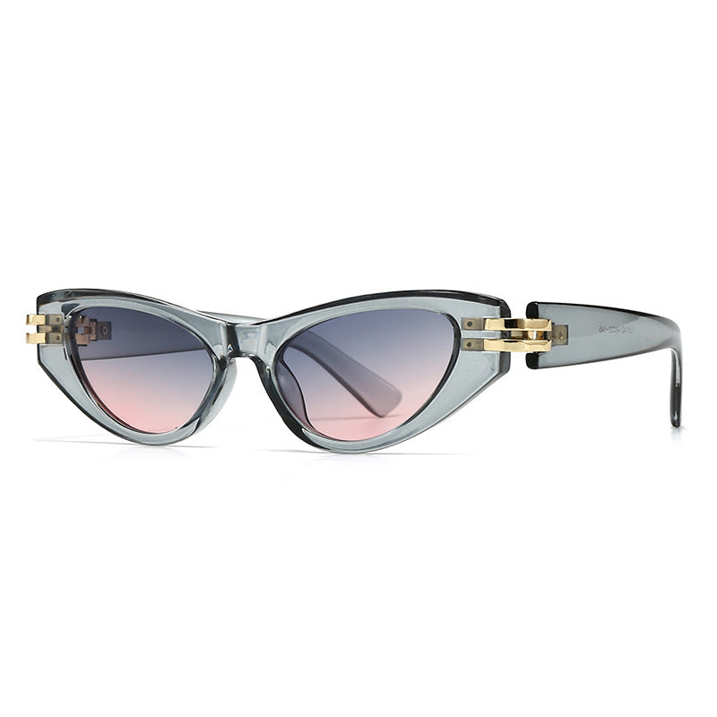 Sorelle — Glossy Cat-Eye Sunglasses with Gradient UV Protection