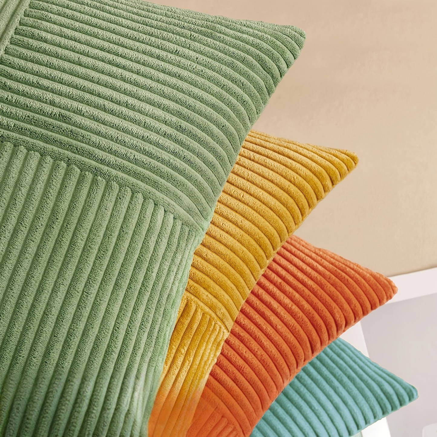 Soren Set — Modern Boho Corduroy Pillow Covers with Ribbed Texture