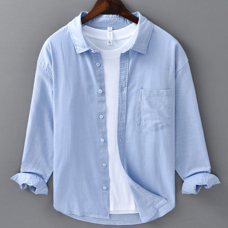 Corbin — Camisa de Linho Respirável com Caimento Relaxado e Bolso no Peito