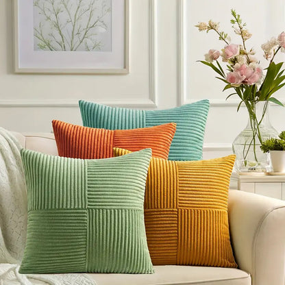 Soren Set — Modern Boho Corduroy Pillow Covers with Ribbed Texture