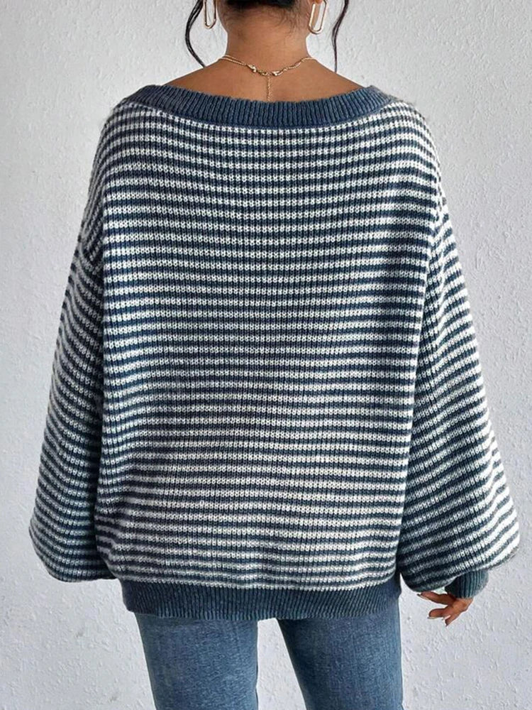 Pull en maille Ellora — Pull oversize à épaules tombantes et manches lanterne