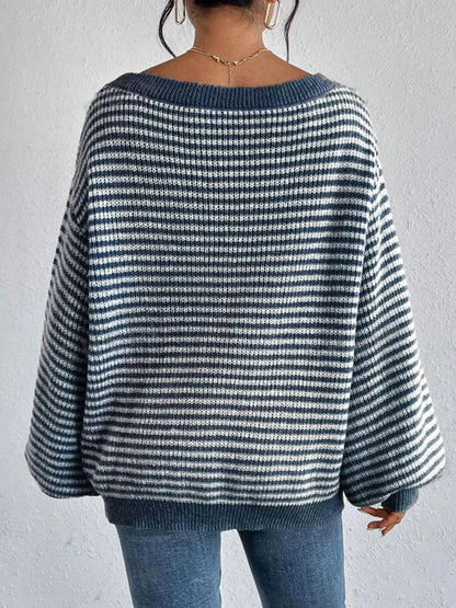 Pull en maille Ellora — Pull oversize à épaules tombantes et manches lanterne
