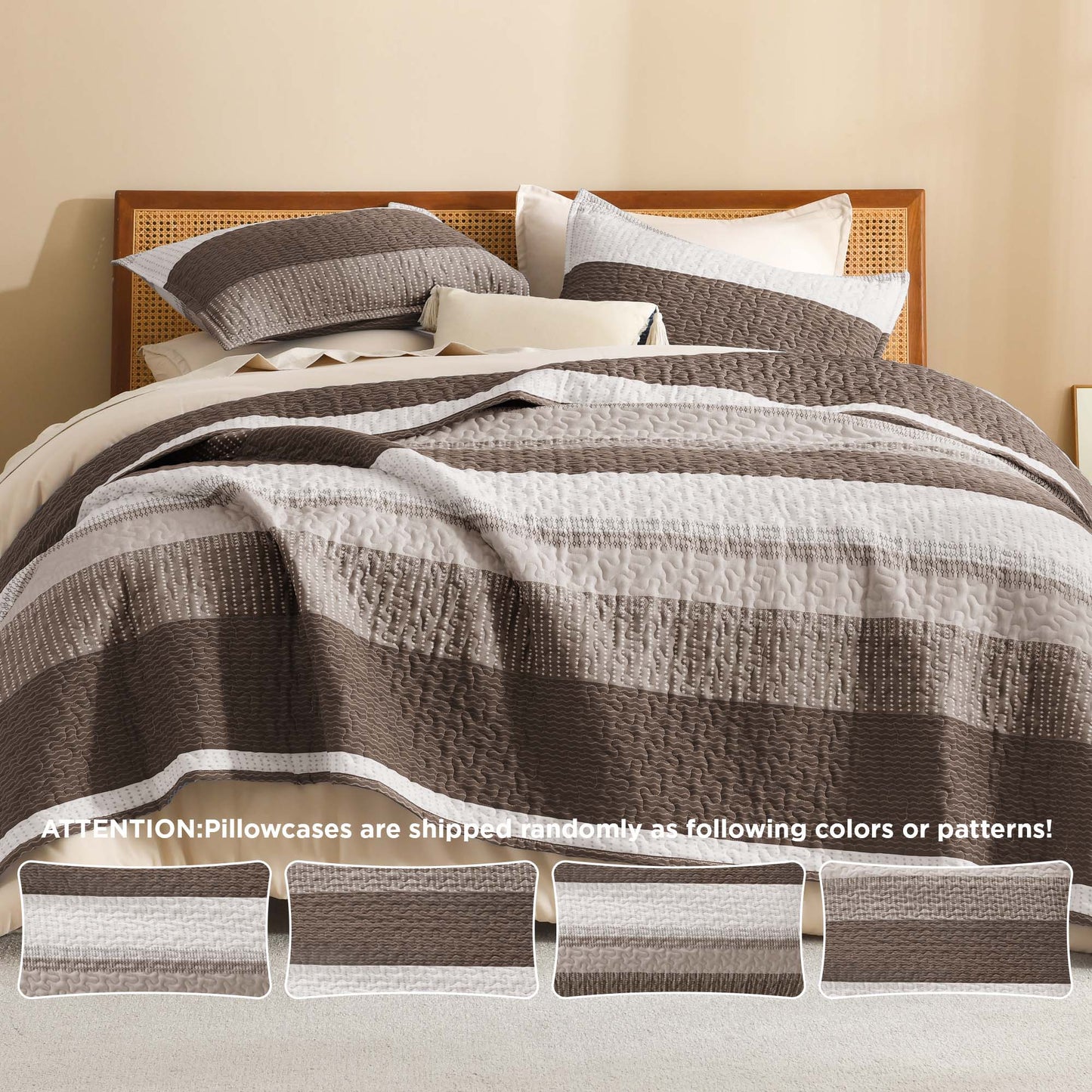 ShadowVeil™ Stripe Quilt Set — Unleash Bold Style and Year-Round Cloudlike Comfort