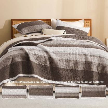 ShadowVeil™ Stripe Quilt Set — Unleash Bold Style and Year-Round Cloudlike Comfort