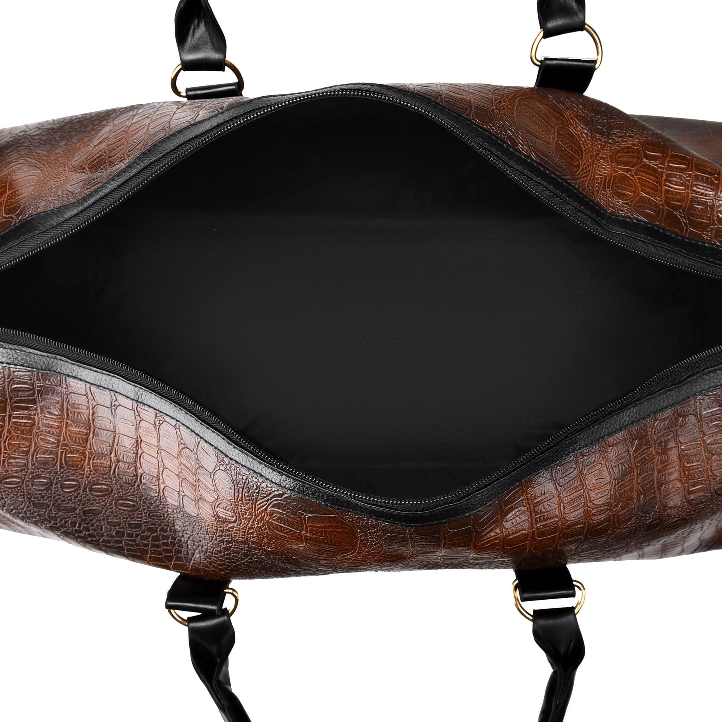 Zereno — Croc-Embossed Vegan Leather Weekender Duffle Bag