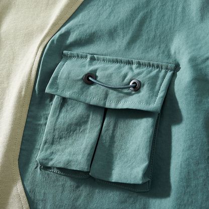 Vextro — Artistic Cotton Jersey Shirt with Modernist Color Blocks