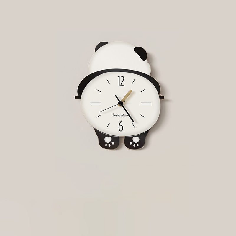 Søt panda-veggklokke