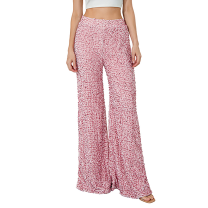 Liora — Women's Sequin Wide-Leg Pants with High-Waist Fit
