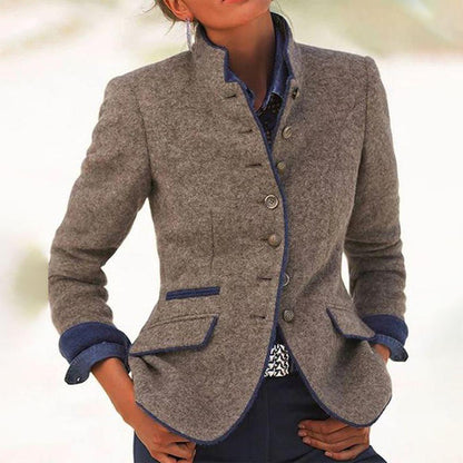 Marinelle — Taillierte Wollmisch-Jacke mit Stehkragen
