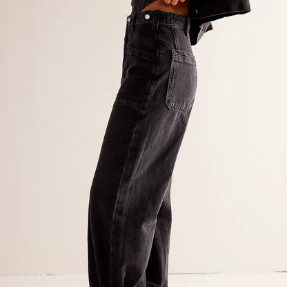 Varenza — Relaxed High-Rise Wide Leg Jeans with Vintage Wash