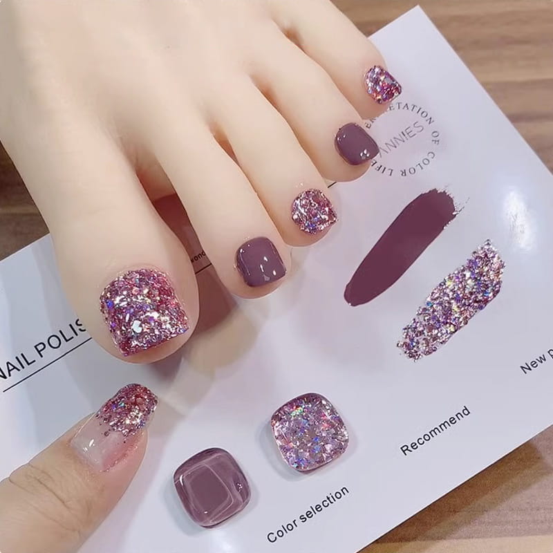 Duo de vernis à ongles Liora — Ensemble de vernis pailleté bicolore avec brillance longue durée
