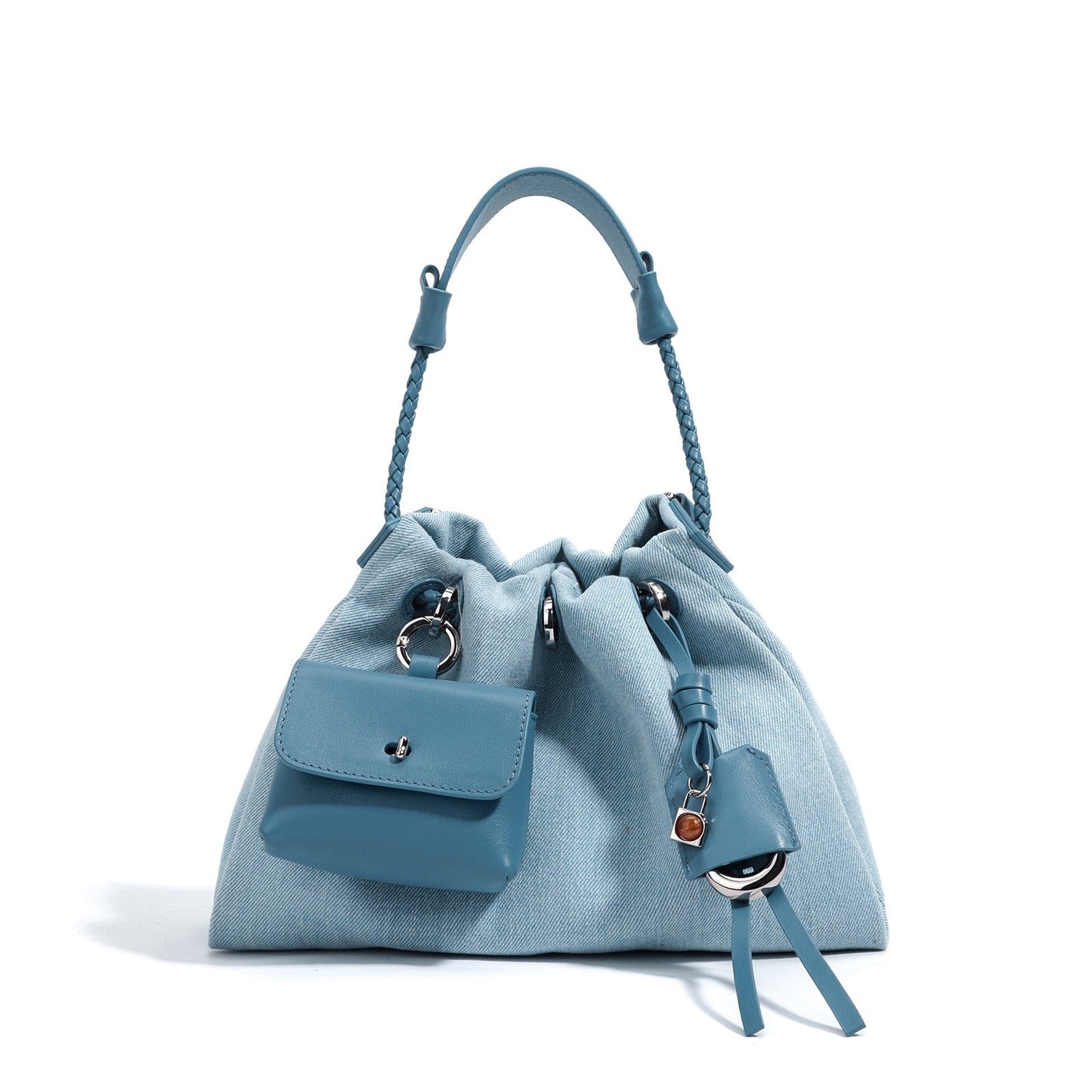 Kieranza — Women's Genuine Leather Denim Patchwork Hobo Bag