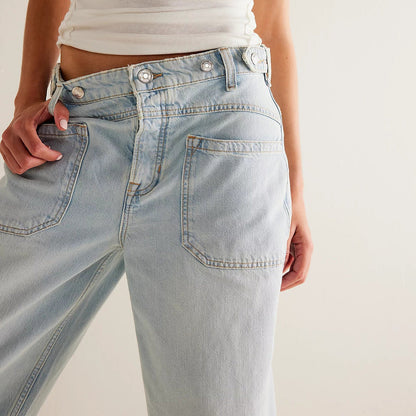 Varenza — Relaxed High-Rise Wide Leg Jeans with Vintage Wash