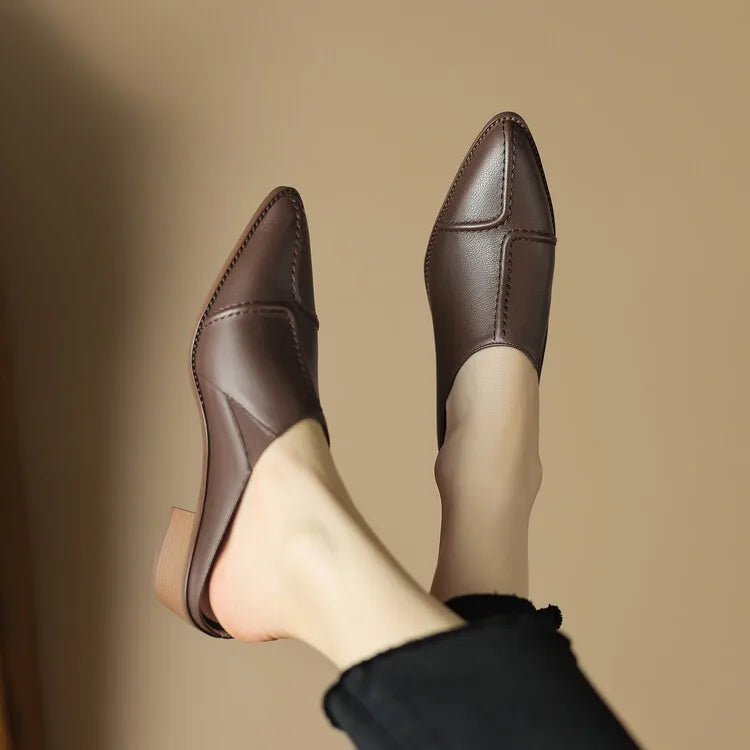 Rovano — Saboturi slip-on din piele cu detalii cusute manual