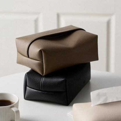 Savren — Pebbled Faux Leather Tissue Holder with Sleek Design
