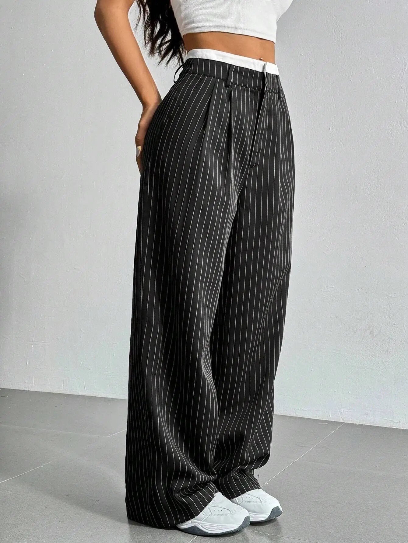 PinstripePower™ — Sculpt Your Curves and Command Every Room with Effortless Style