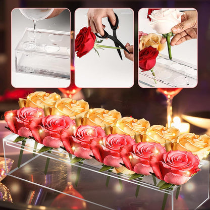 Vaso Liora — Vaso per Fiori in Acrilico Trasparente con Opzione Luce Integrata