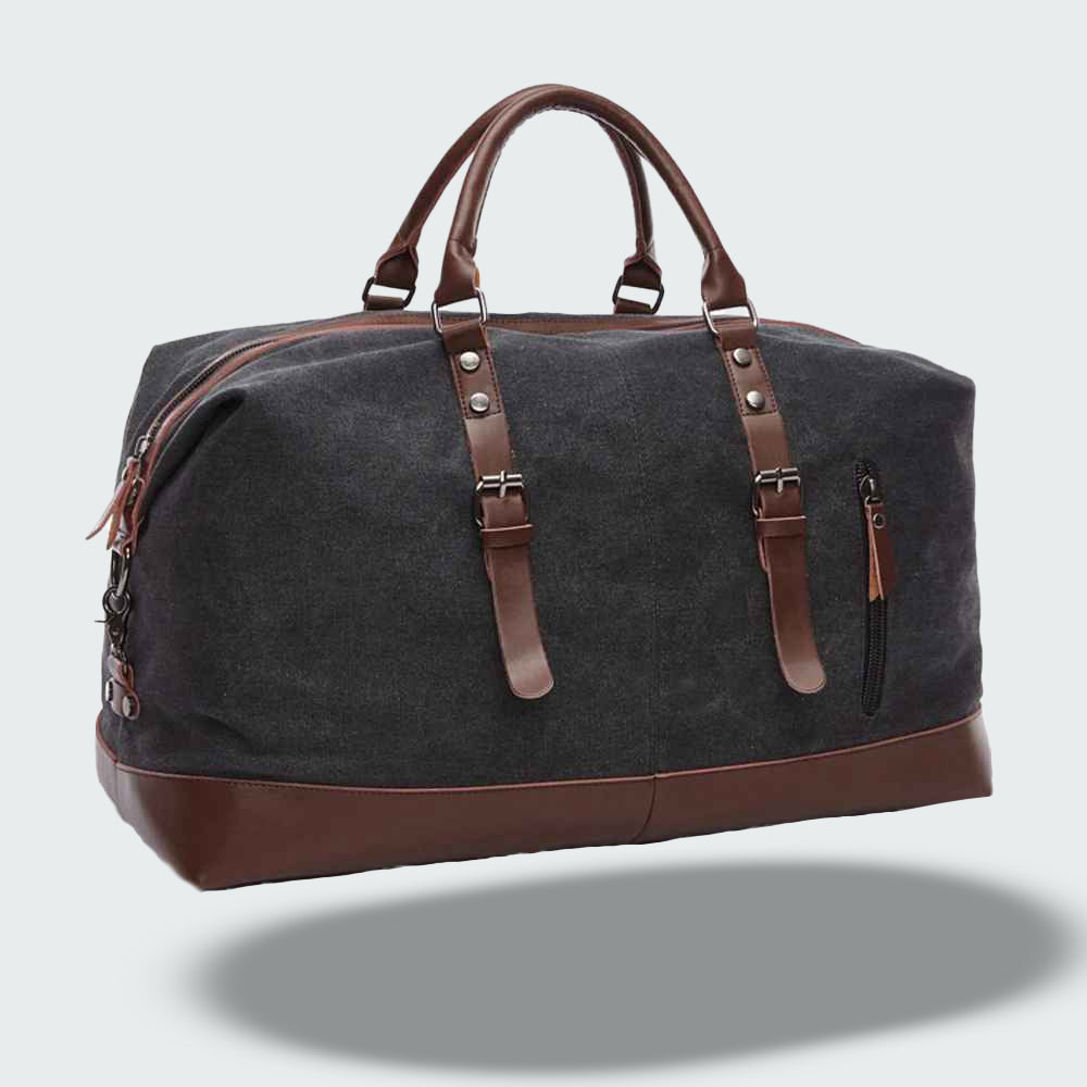 Mala de Viagem Jalen — Bolsa Duffle de Lona Encerada Durável com Alças de Couro