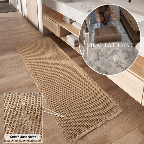 Velvessa™ Vaffel Badeforhængsmåtte — Gør Hvert Skridt til et Hygge- og Skridsikkert Tilflugtssted