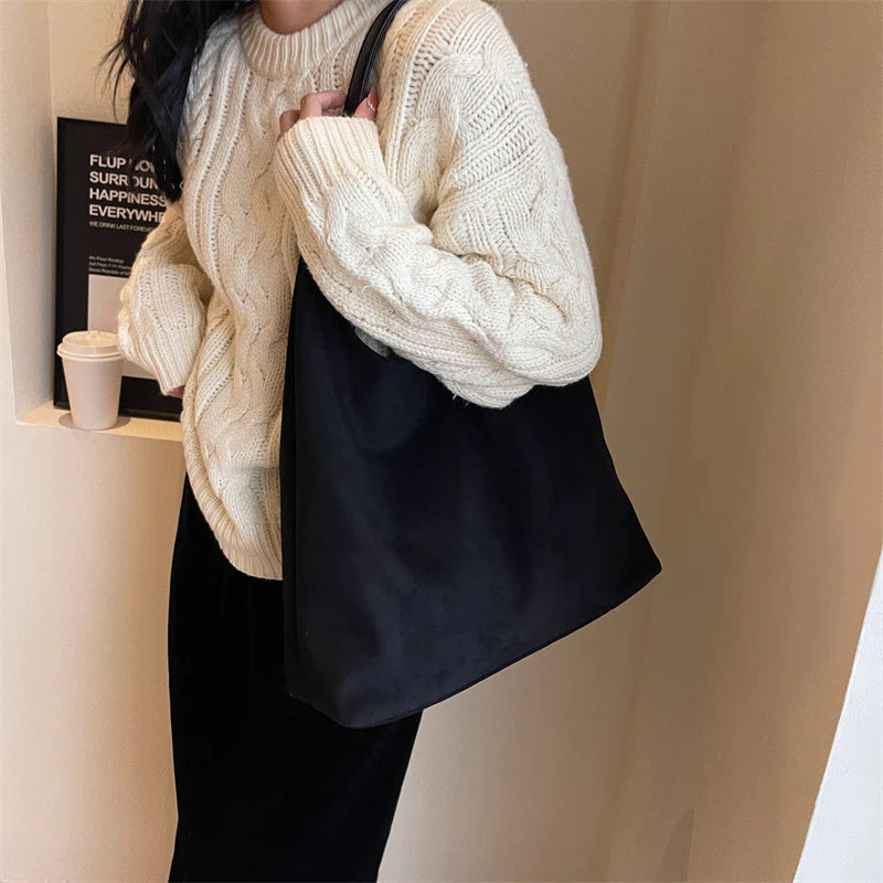 VogueCruze™ Sac Cabas en Velours Côtelé — Attirez Tous les Regards avec un Style Sans Effort et une Organisation Inégalée