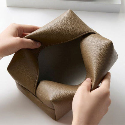 Savren — Pebbled Faux Leather Tissue Holder with Sleek Design