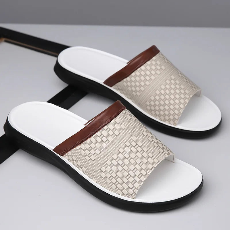 Liora — Woven Leather Sandals with Cushioned Comfort and Grip
