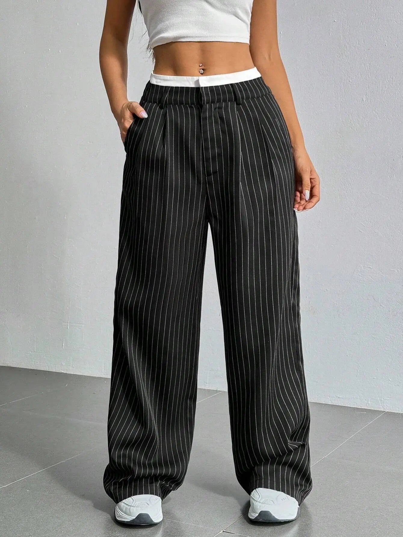 PinstripePower™ — Sculpt Your Curves and Command Every Room with Effortless Style