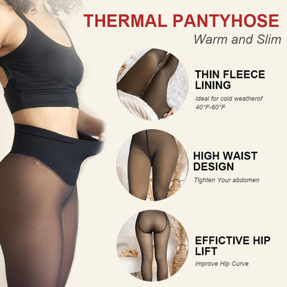 Liora Leggings — Leggings de Compressão com Forro de Lã e Suporte para Barriga