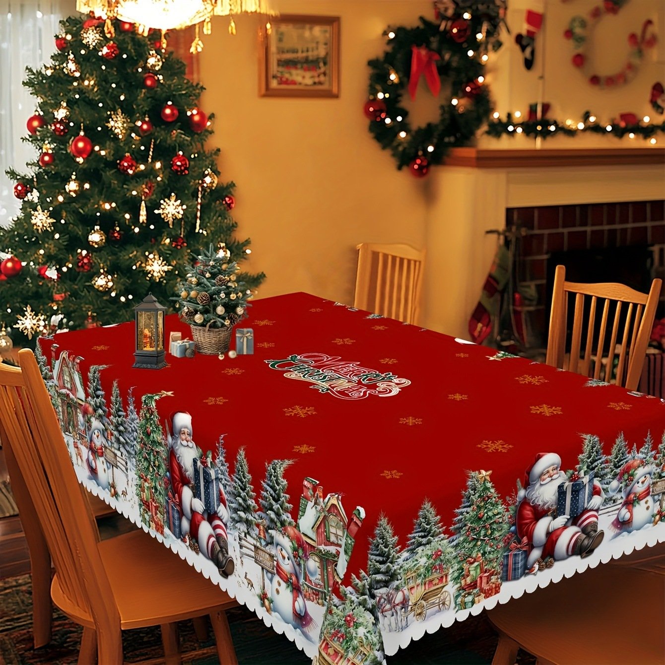 Sarellyn — Festive Christmas Tablecloth with Durable Polyester Fabric