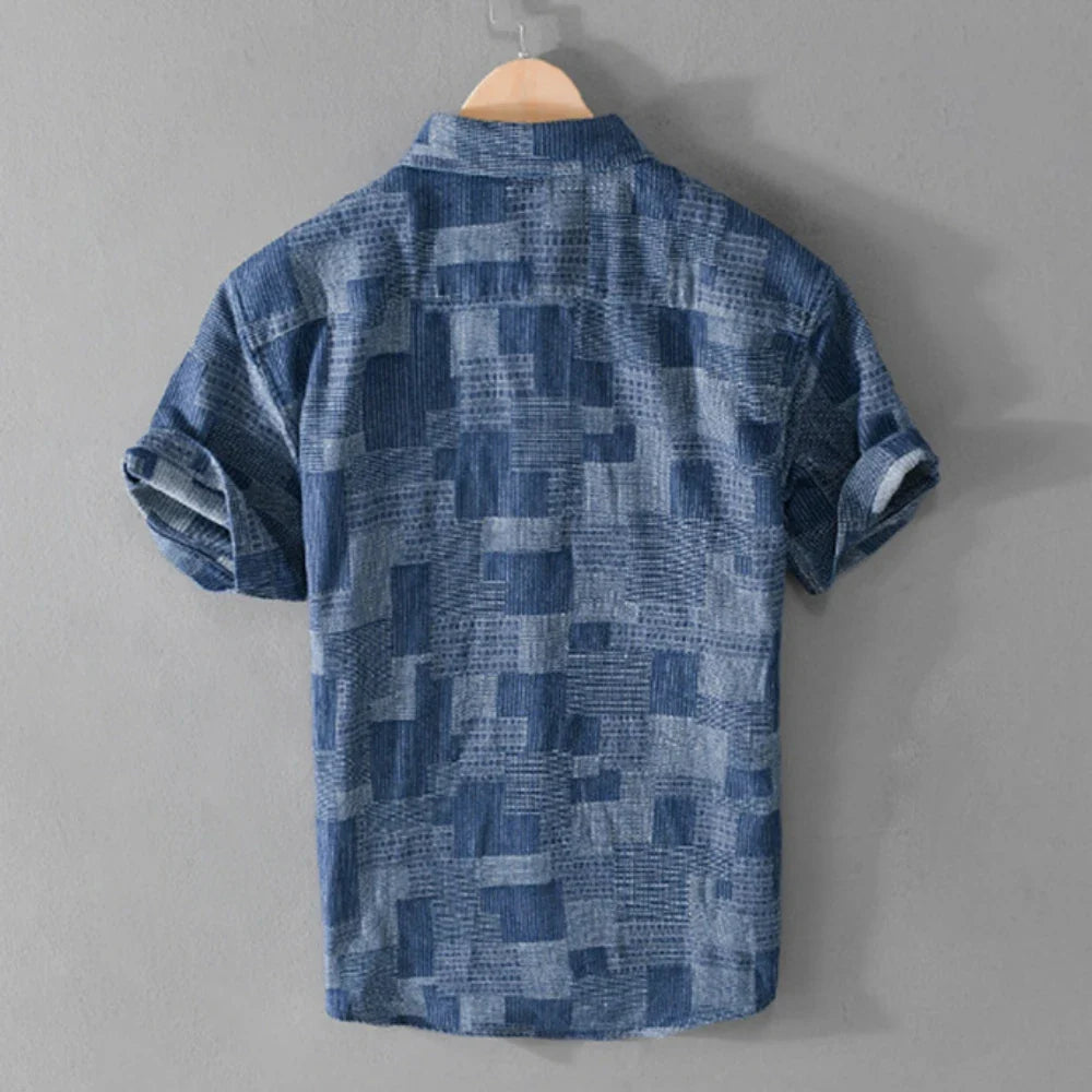 Lennox — Lightweight Cotton Blend Checkered Shirt with Chest Pockets