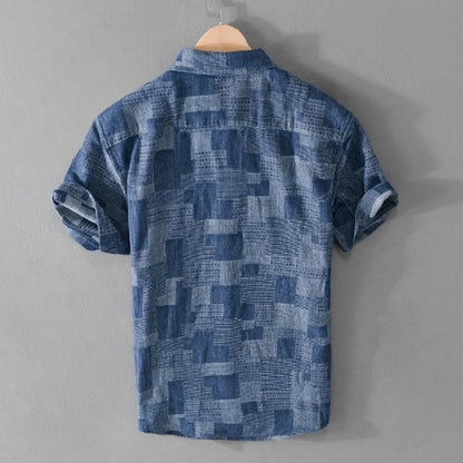 Lennox — Lightweight Cotton Blend Checkered Shirt with Chest Pockets