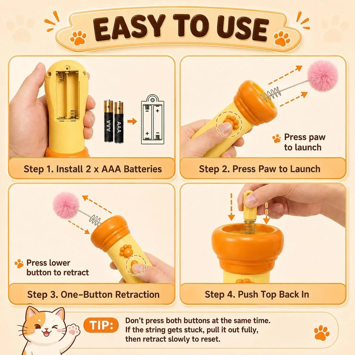 Lançador de Bolinhas de Pompons para Gatos Pouncy™