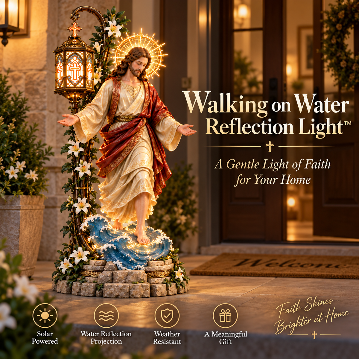 Luz de reflexão da fé Lumina™ – Jesus andando sobre as águas