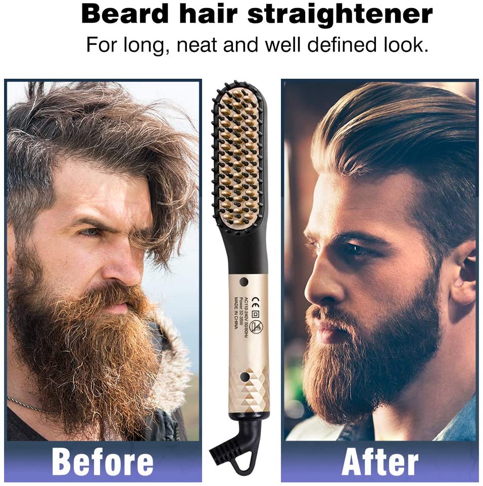 Ventro BeardMaster — Profesjonell skjeggrettet kam med justerbar varme