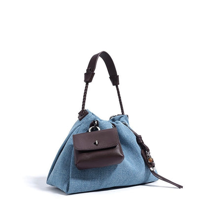 Kieranza — Women's Genuine Leather Denim Patchwork Hobo Bag