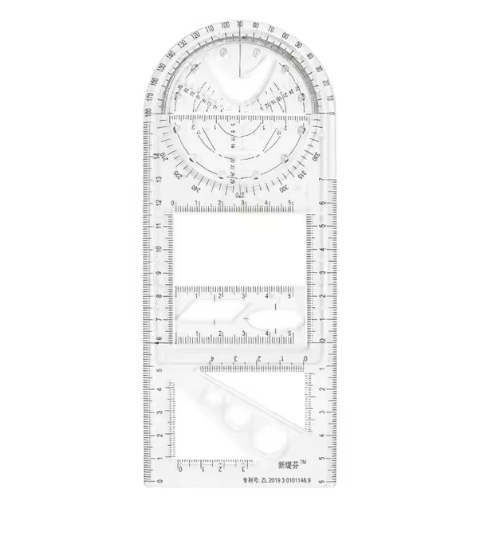 VeloDraw — Monitoiminen geometrinen piirustusviivain 14 muodolla