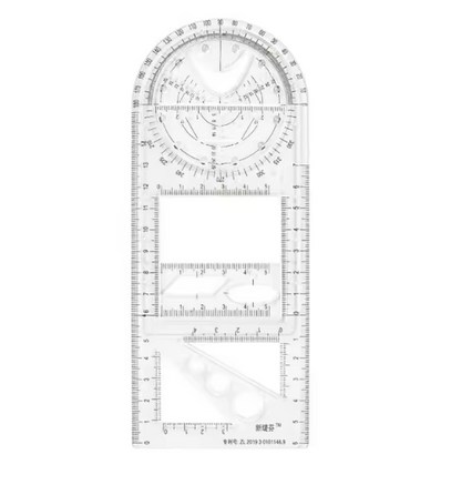 VeloDraw — Monitoiminen geometrinen piirustusviivain 14 muodolla