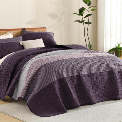 ShadowVeil™ Stripe Quilt Set — Unleash Bold Style and Year-Round Cloudlike Comfort