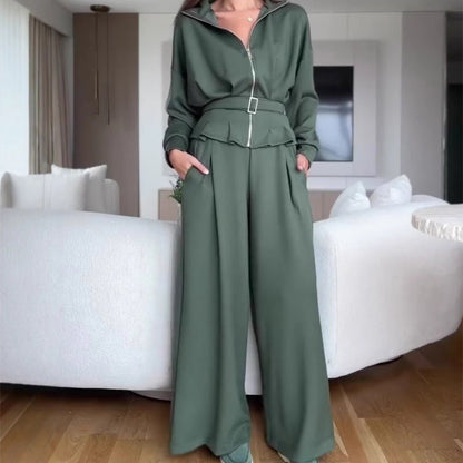🔥New Arrivals Special Offer-Elegant High-Waist Zip-Up Outfit