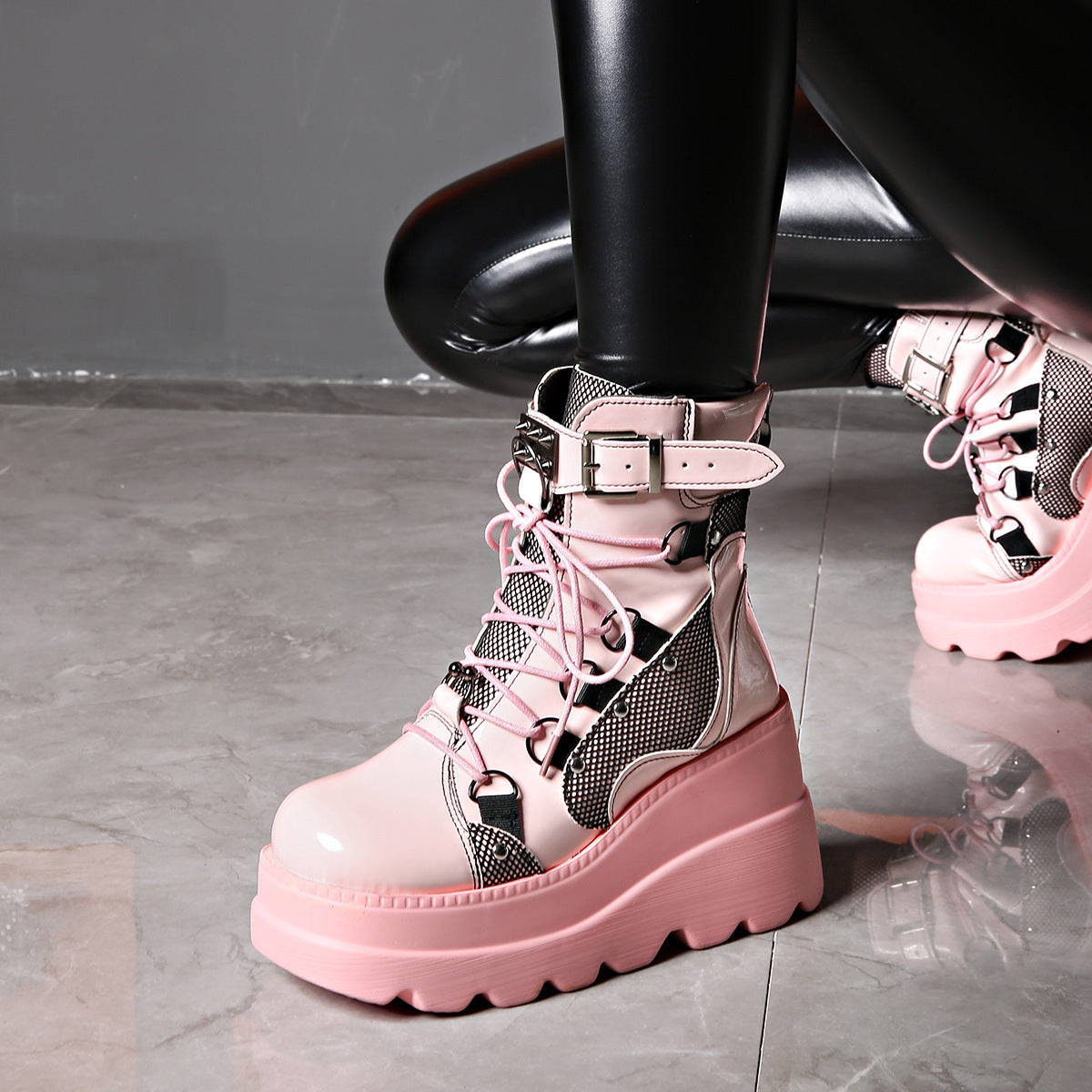 Levara — Gothic Chunky Platform Boots with Buckle Accents