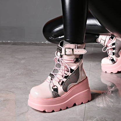 Levara — Gothic Chunky Platform Boots with Buckle Accents