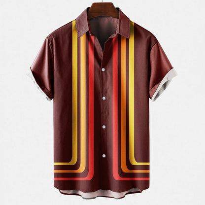 Halen — Breathable Linen Summer Shirt with Retro Vertical Stripes