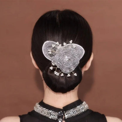 Effora — Modelador de Coque com Detalhe Floral para Penteados Elegantes