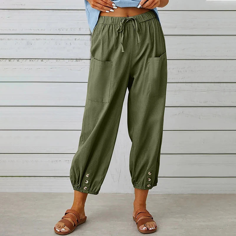 Kairo — Lightweight Cotton-Linen Pants with Elastic Waistband