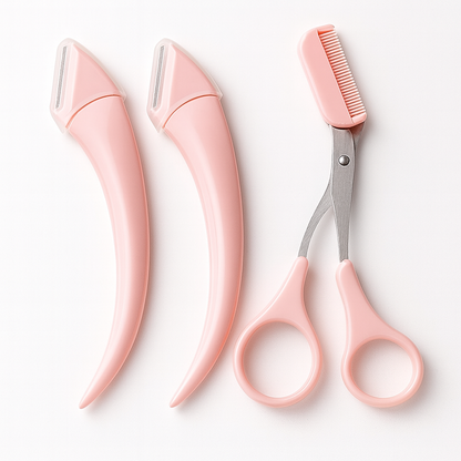 Liora — Ensemble de 3 taille-sourcils en acier inoxydable pour un toilettage précis