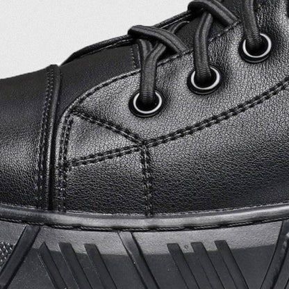 Varello — Men's Black Leather Business Casual Boots with Grip Sole